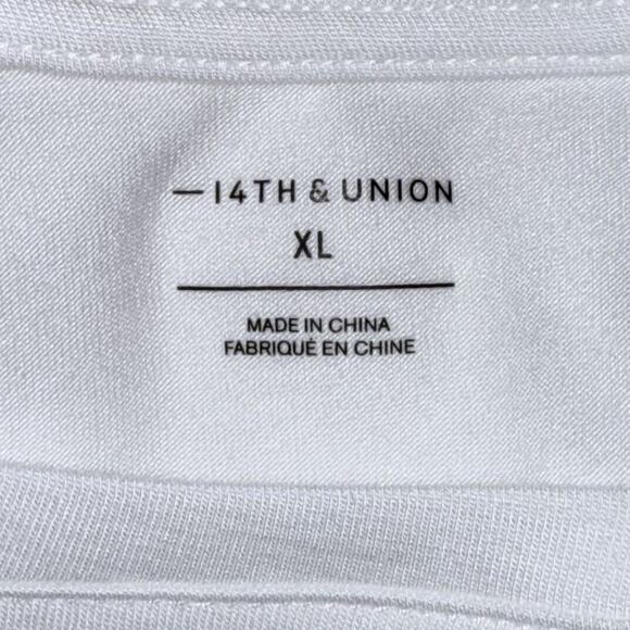 14th & Union Nordstrom T Shirt Women's XL Plain White Casual Top Short Sleeves - Picture 6 of 9